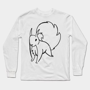 Squirrel Funny Nursery Cartoon Hand Drawing Long Sleeve T-Shirt